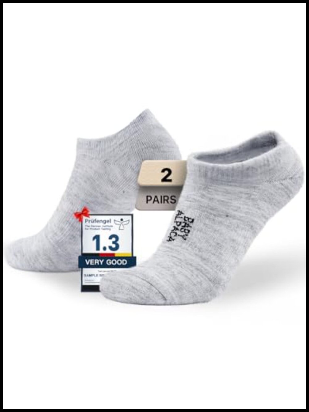 Baby Alpaca Wool No Show Socks Midweight Cushioned 2-Pack